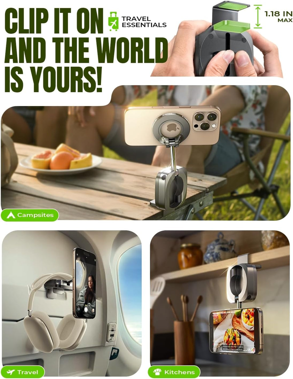 Travel Phone Holder for Flights