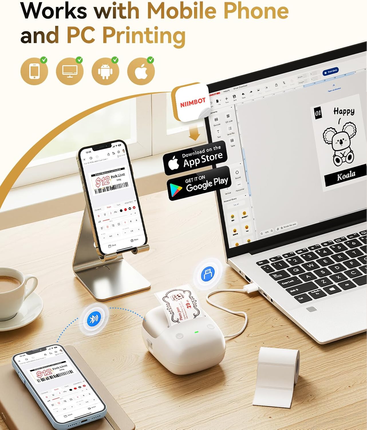 Gold Bluetooth Label Maker