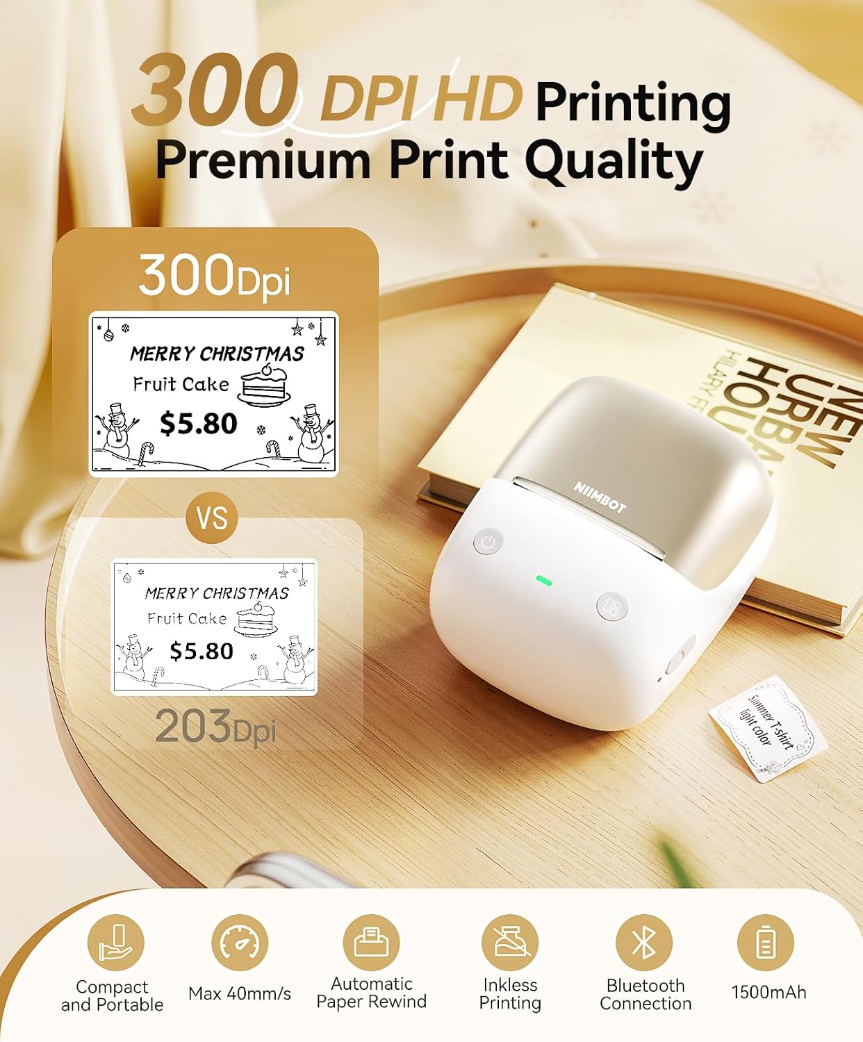 Gold Bluetooth Label Maker
