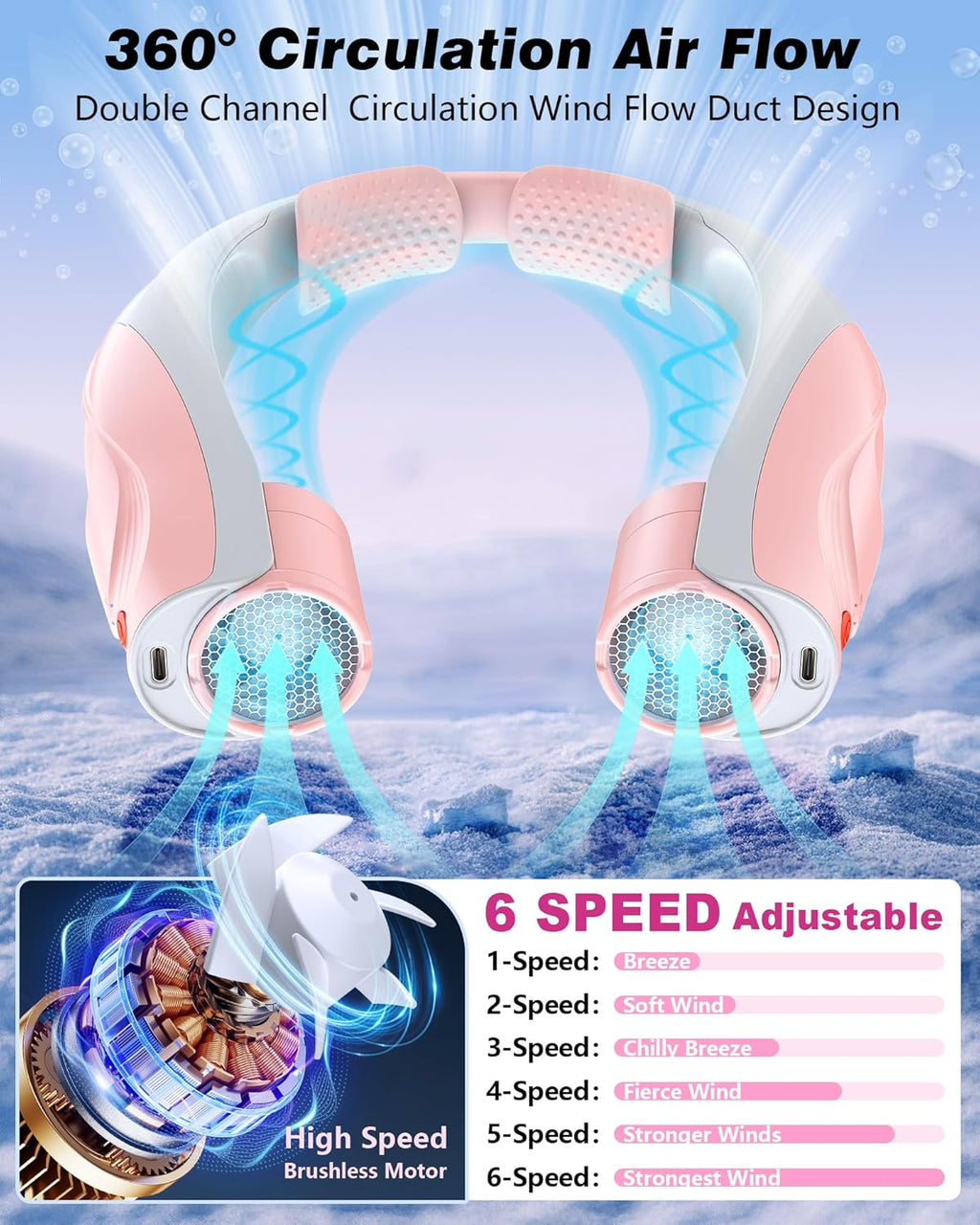 BreezeWear Hands-Free Neck Fan